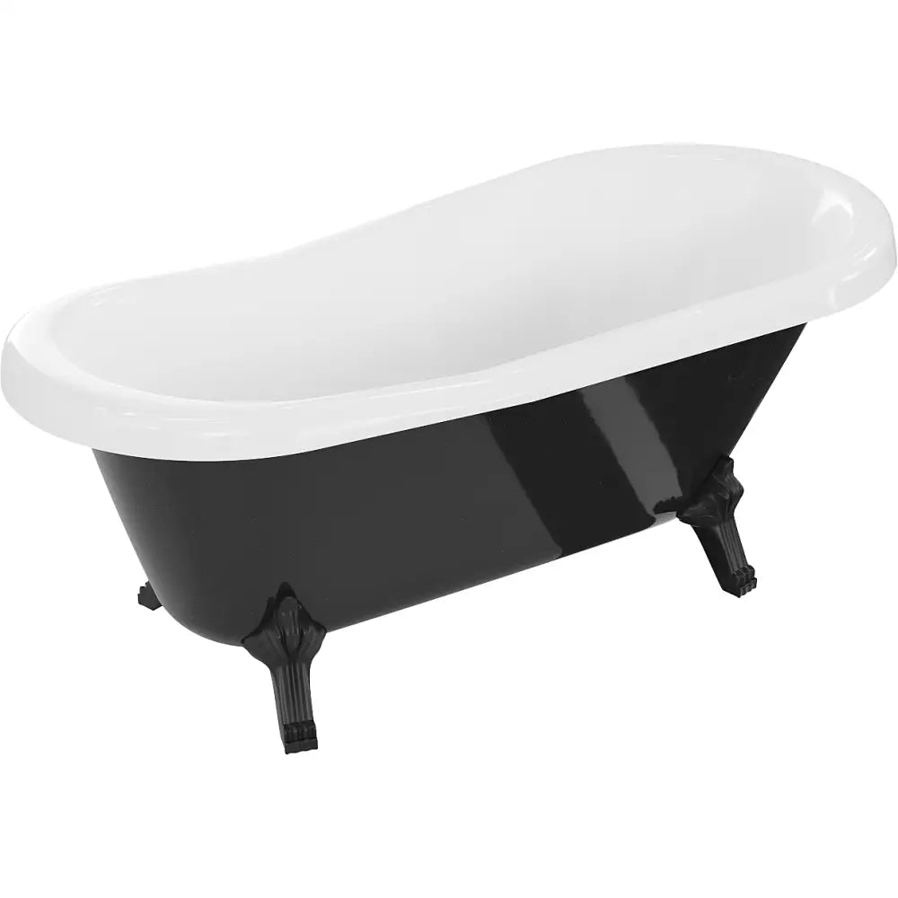 Mexen Retro Frittstående Badekar 150x73 Cm Hvit/svart Svarte Ben - 53251507375