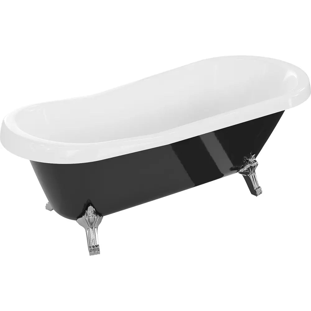Mexen Retro Frittstående Badekar 170x75 Cm Hvit/svart Krom Ben - 53251707575
