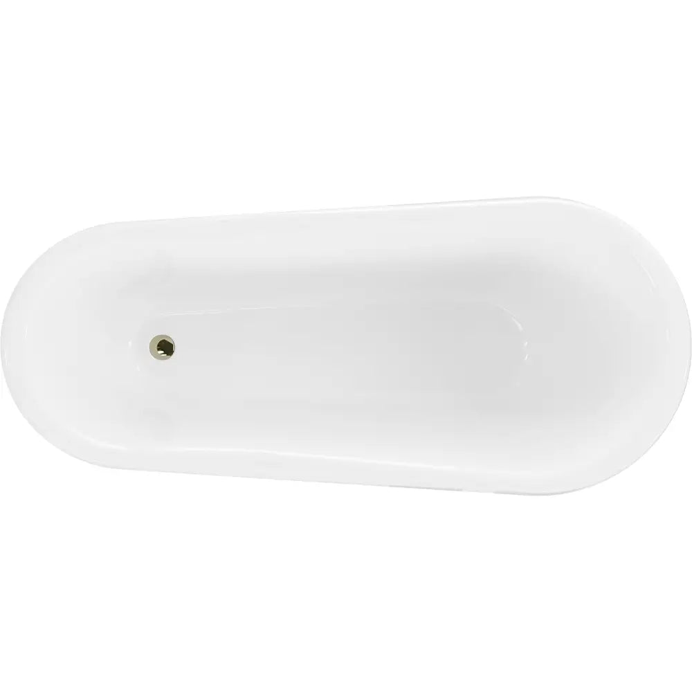 Mexen Retro Frittstående Badekar 170x75 Cm Hvitt/svart Gullben - 53251707575