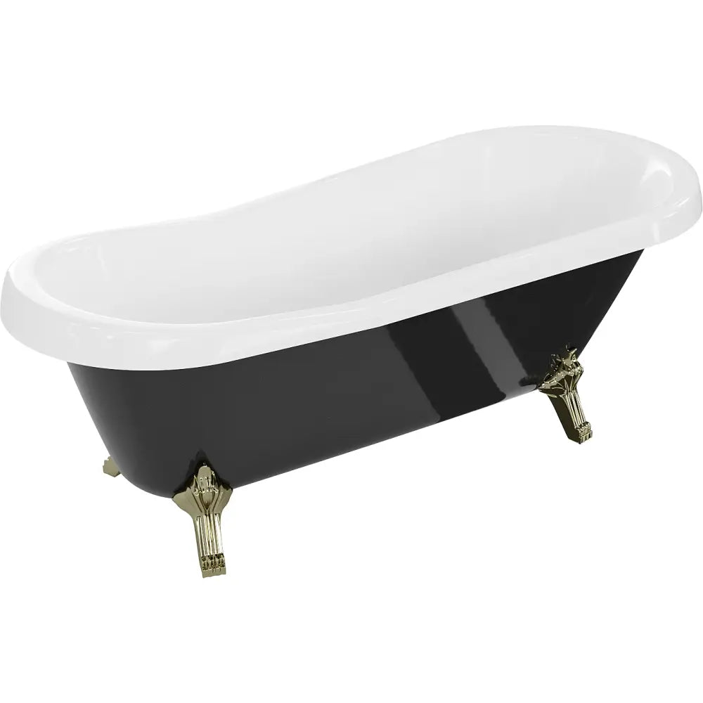 Mexen Retro Frittstående Badekar 170x75 Cm Hvitt/svart Gullben - 53251707575