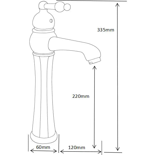 Mexen Retro Høy Servantkran Gull - 73210