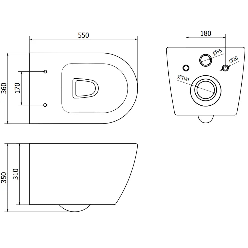 Mexen Rico Toalettskål Rimless med Soft-close Sete Hardt Hvitt