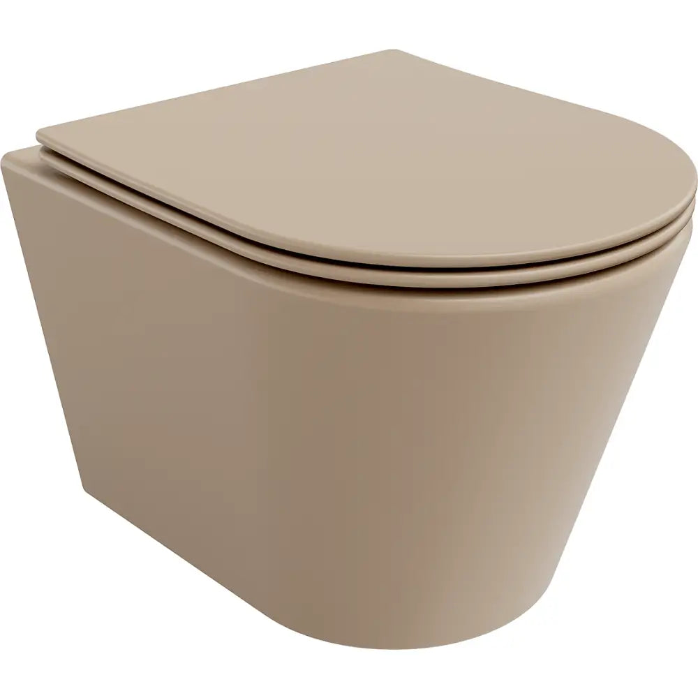 Mexen Rico Toalettskål Rimless med Soft-close Sete Slim Duroplast Matt Cappuccino