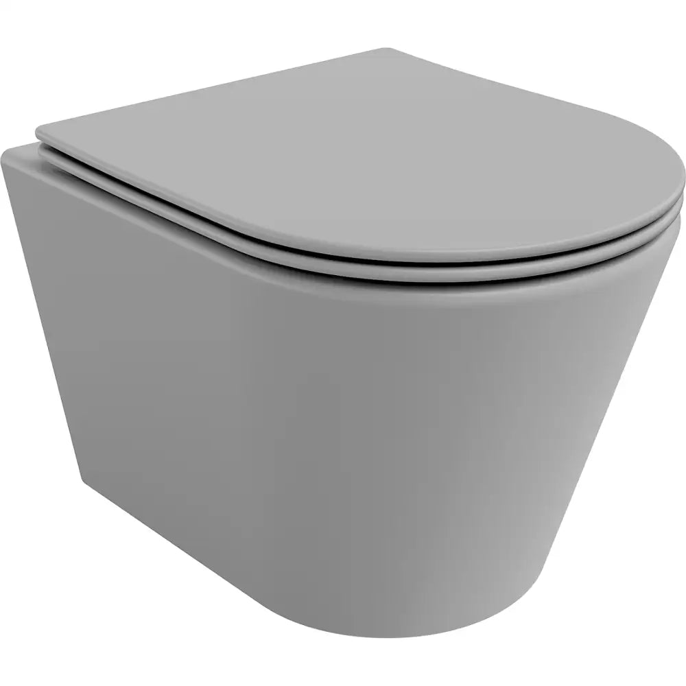 Mexen Rico Toalettskål Rimless med Soft-close Sete Slim Duroplast Lys Grå Matt