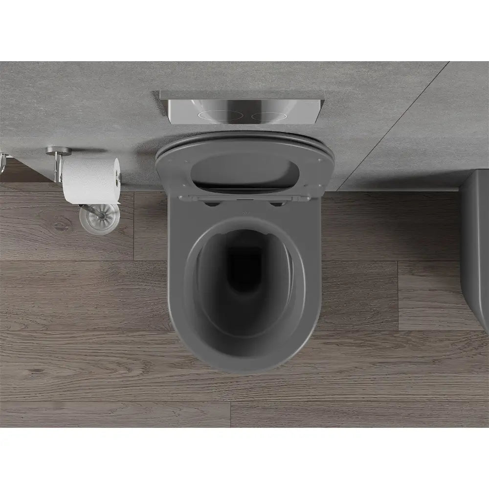 Mexen Rico Toalettskål Rimless med Soft-close Slank Sete Duroplast Mørkegrå Matt