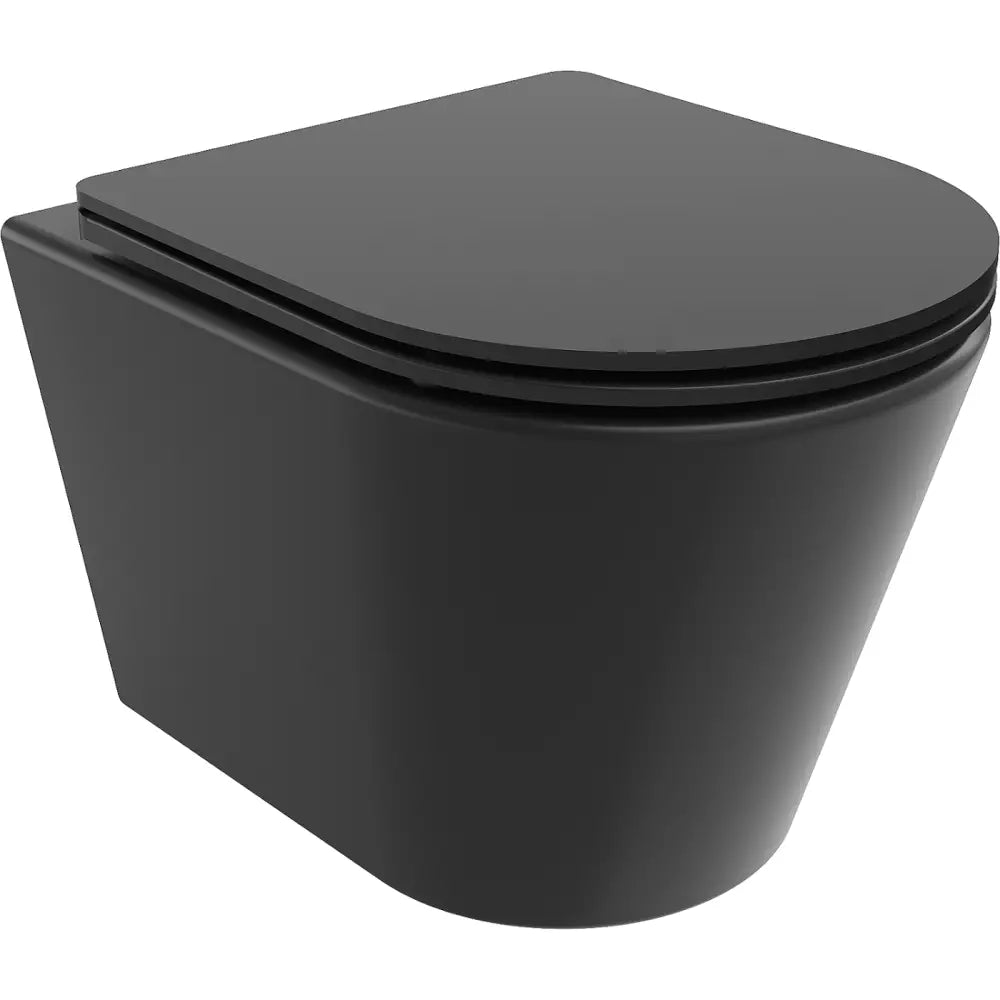 Mexen Rico Toalettskål Rimless med Soft-close Slank Sete Duroplast Matt Svart