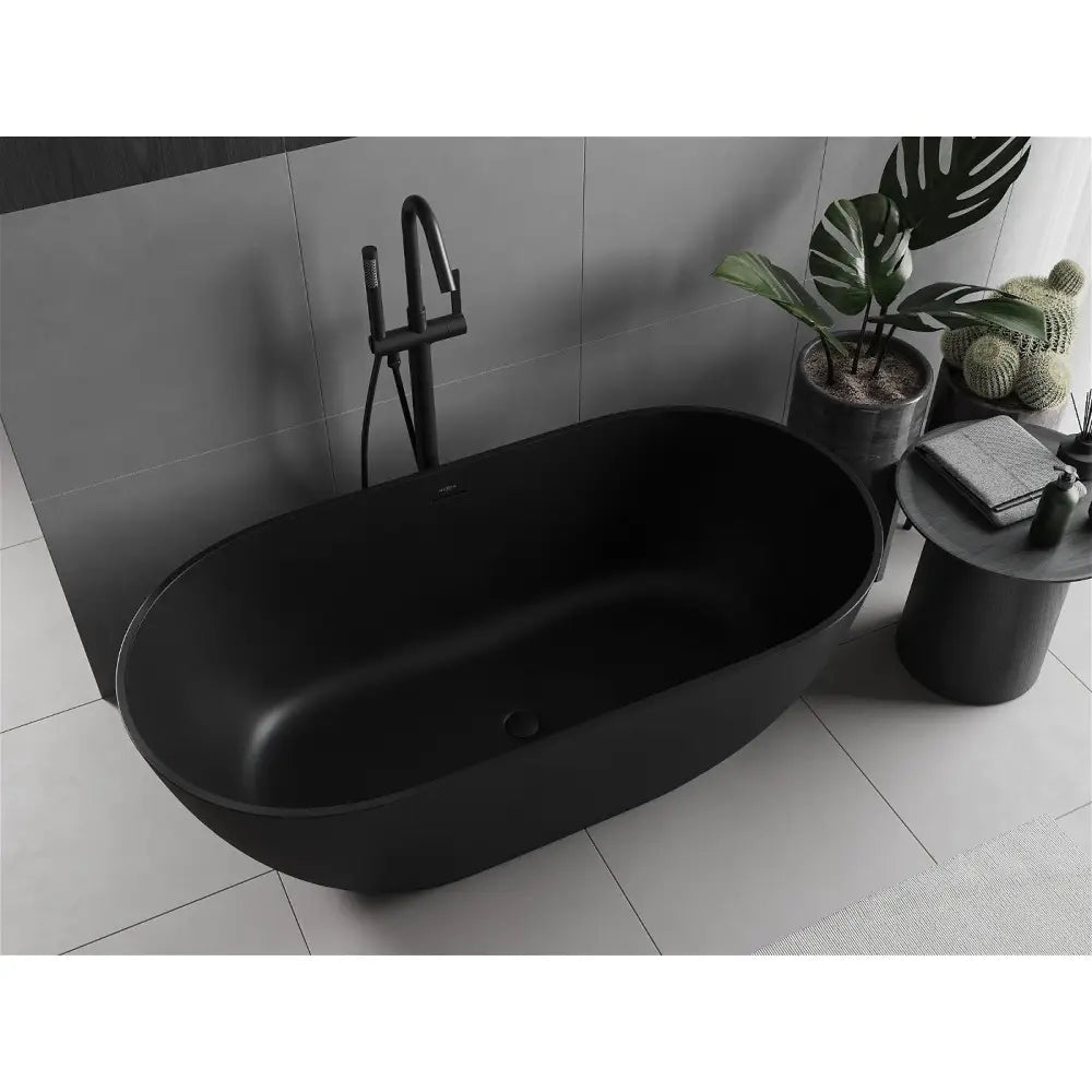 Mexen Rimini Frittstående Badekar av Kompositt 150x75 Cm Matt Svart