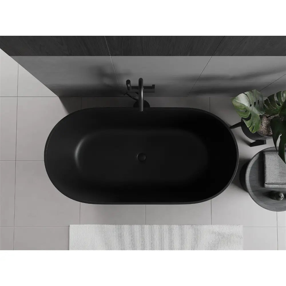 Mexen Rimini Frittstående Badekar av Kompositt 150x75 Cm Matt Svart