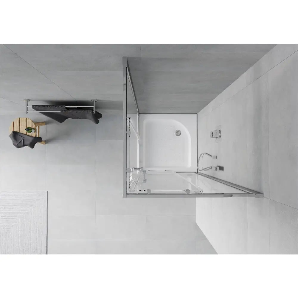 Dusjhjørne med Dusjbrett Kvadratisk 70x70 Cm Gjennomsiktig Krom