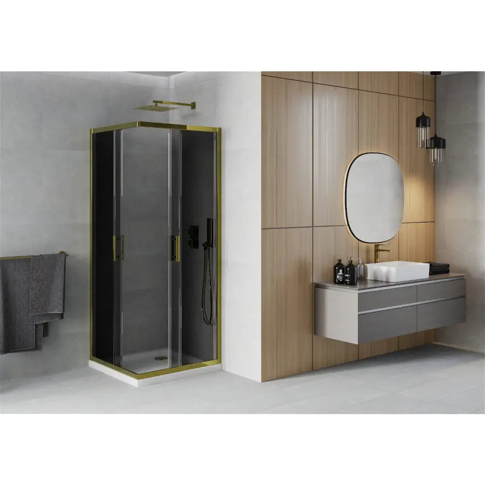 Dusjhjørne med Dusjbrett Kvadratisk 70x70 Cm Grafitt S3