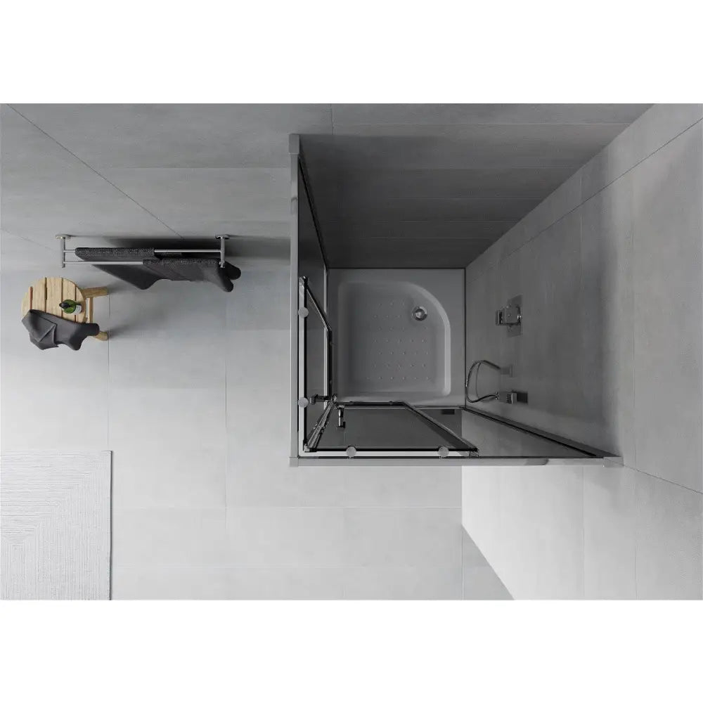 Dusjhjørne med Dusjbrett Kvadratisk 70x70 Cm Grafitt S3