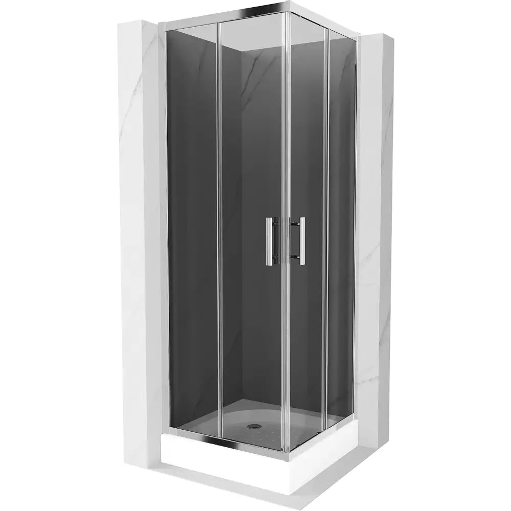 Dusjhjørne med Dusjbrett Kvadratisk 70x70 Cm Grafitt S3