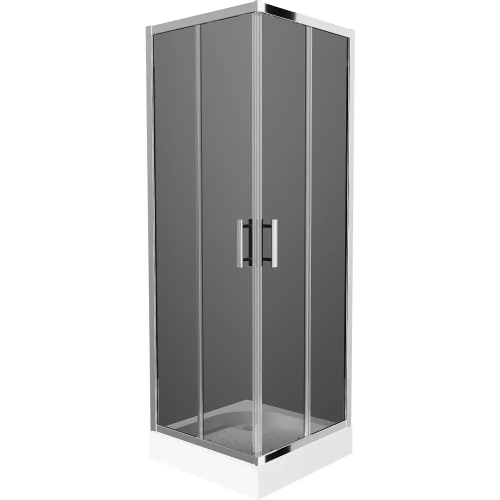 Dusjhjørne med Dusjbrett Kvadratisk 70x70 Cm Grafitt S3