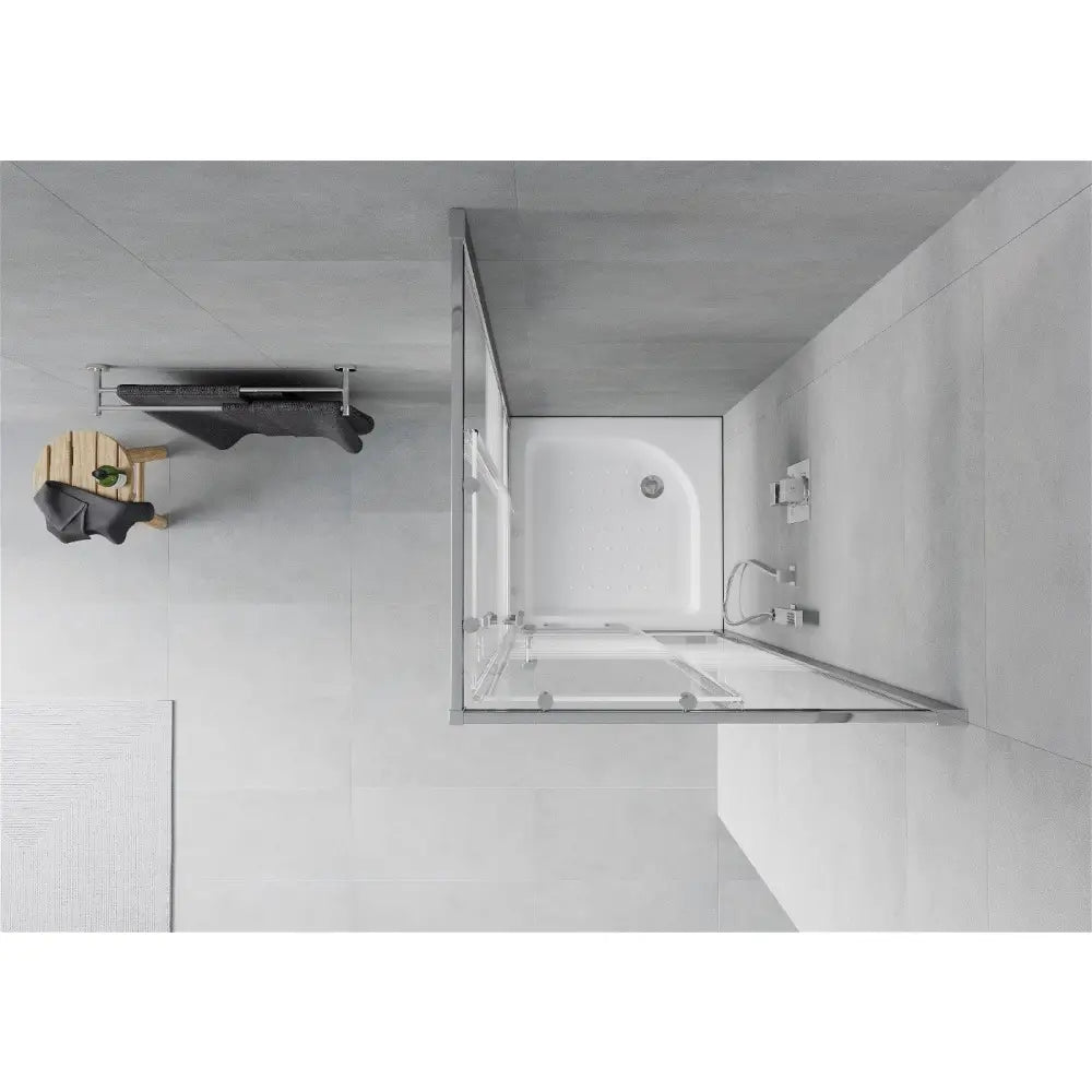 Dusjhjørne med Dusjbrett Kvadratisk 70x70 Cm Striper Krom