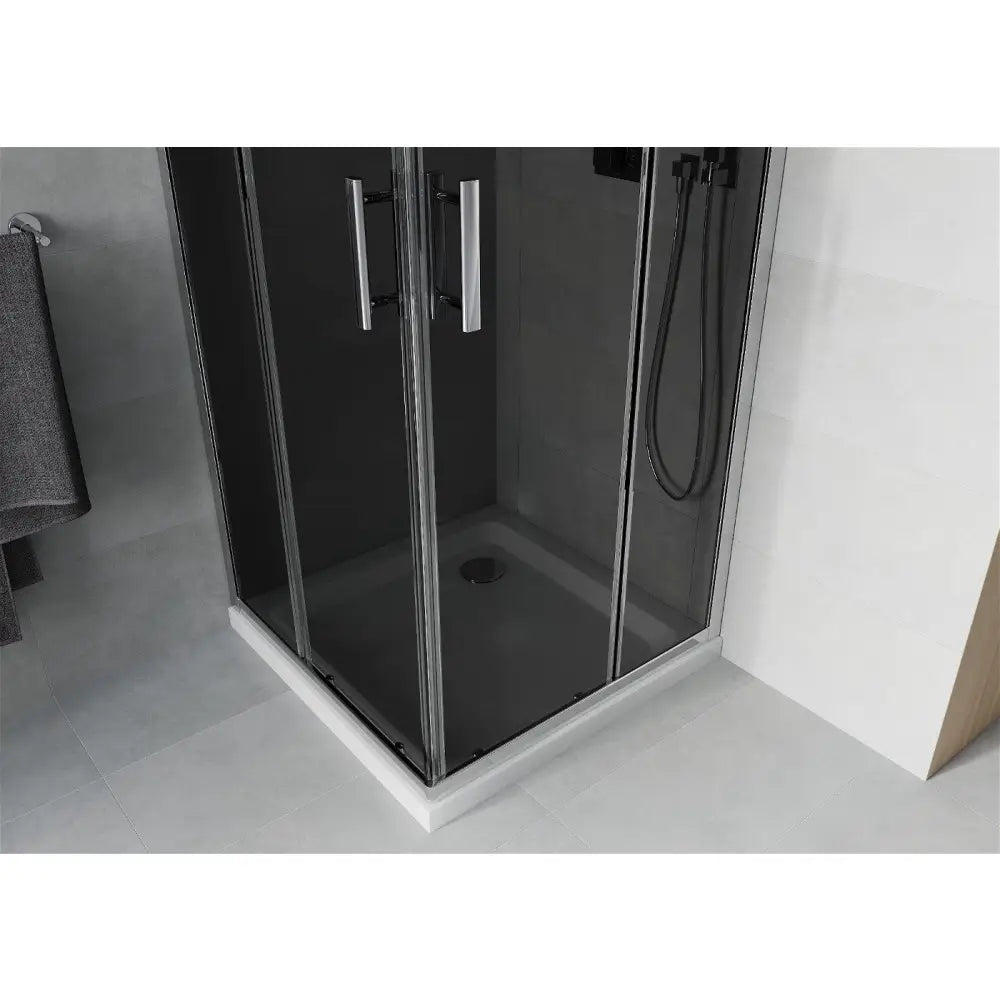 Dusjhjørne med Dusjbrett Kvadratisk 80x80 Cm Grafitt S5