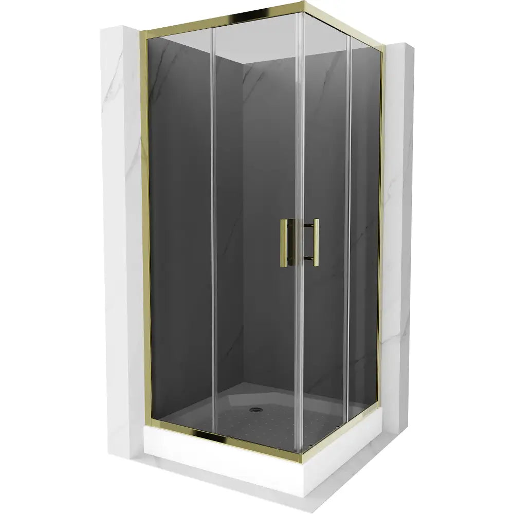 Dusjhjørne med Dusjbrett Kvadratisk 90x90 Cm Grafitt S3