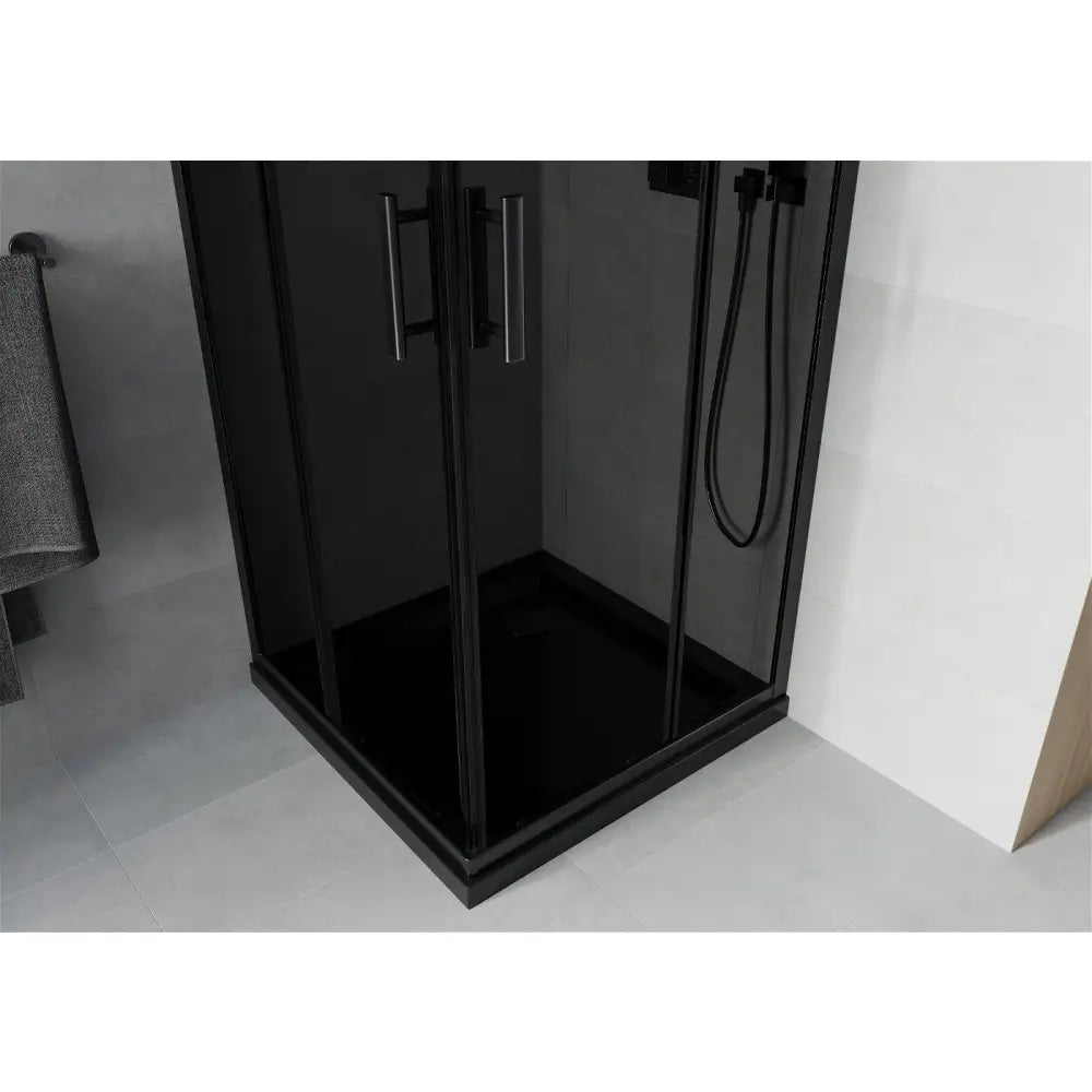 Dusjhjørne med Dusjbrett Kvadratisk 90x90 Cm Grafitt S2