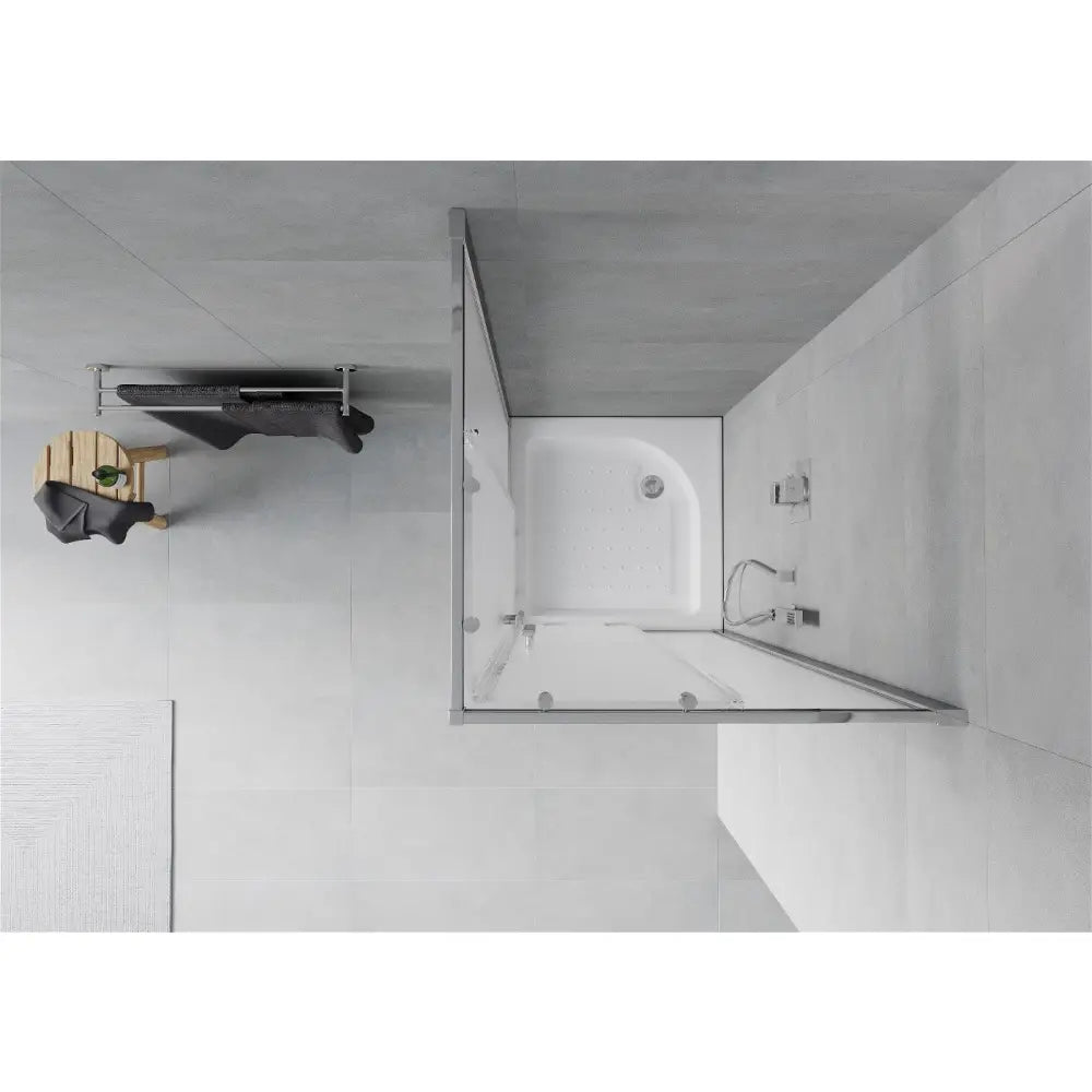 Dusjhjørne med Dusjbrett 70x70 Cm Frostet Krom