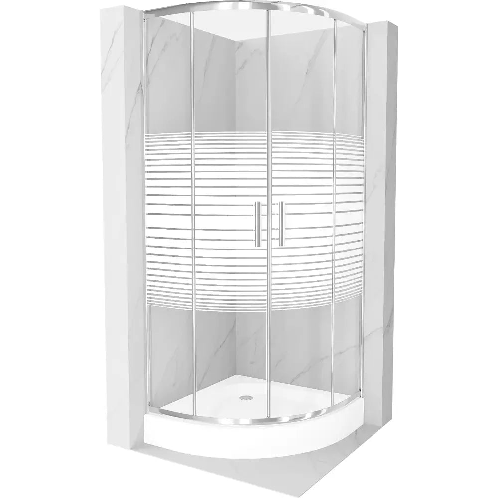 Dusjhjørne med Dusjbrett 90x90 Cm Striper Krom S2