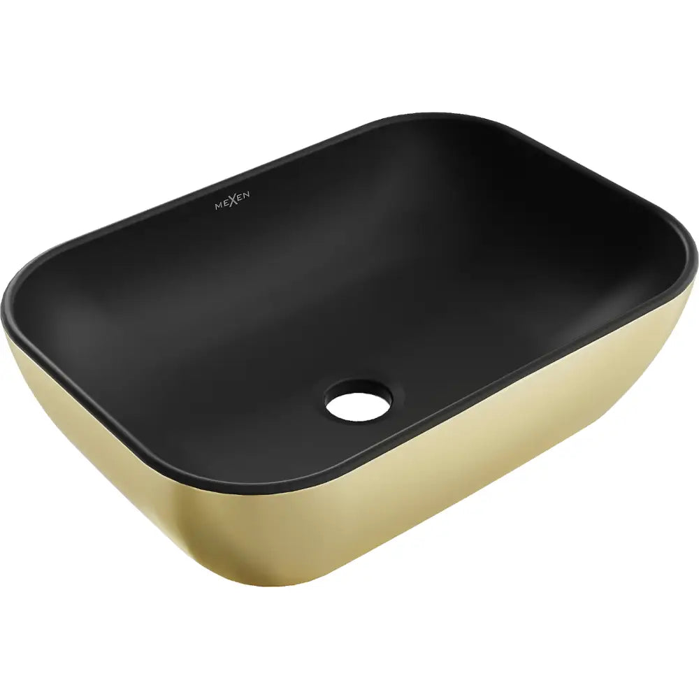 Mexen Rita Overflatevask 45x32 Cm Matt Svart/gull