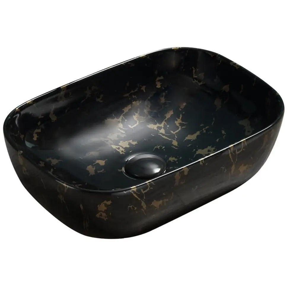 Mexen Rita Overflatevask 45x32 Cm Svart Stein