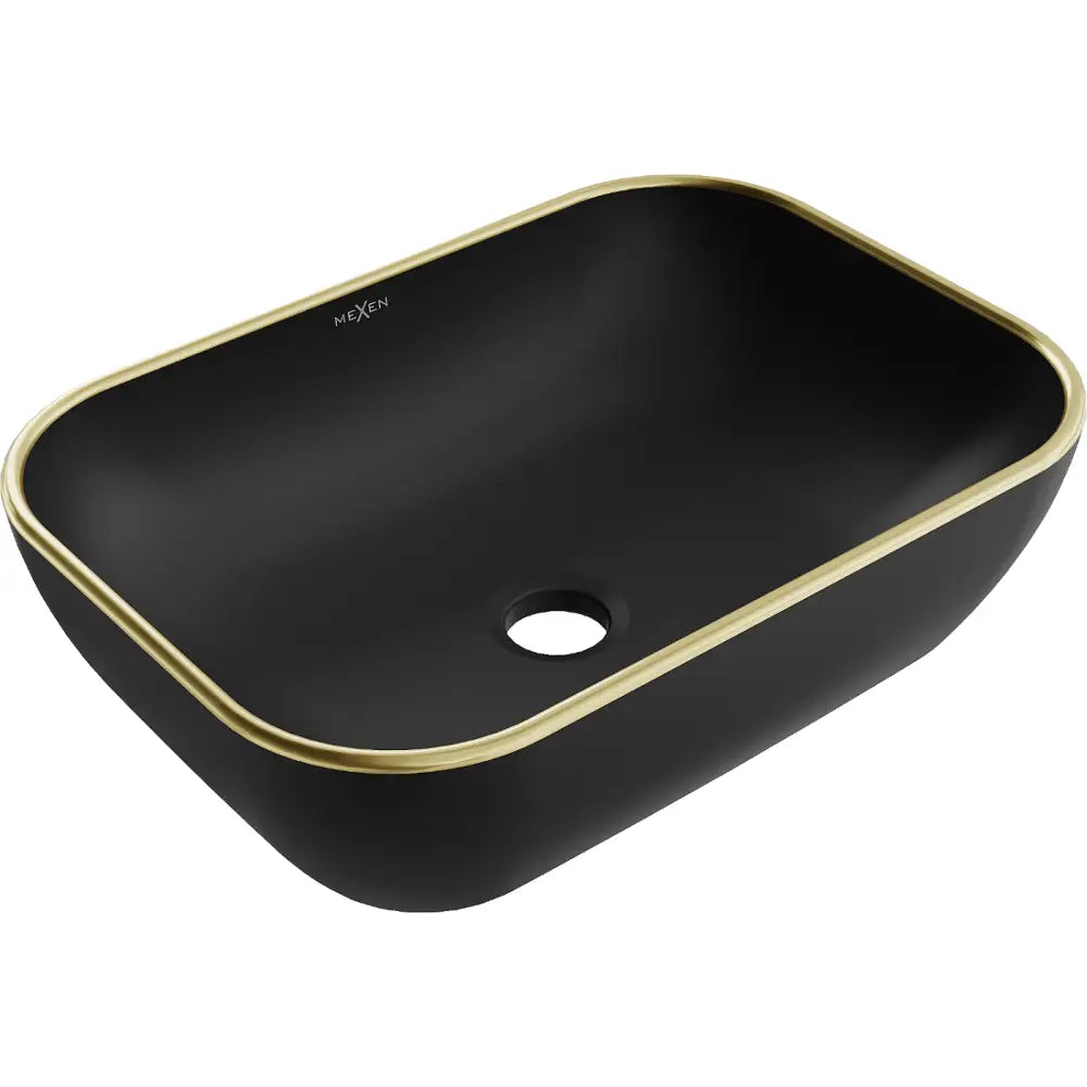 Mexen Rita Servant for Benkeplate 45x32 Cm Matt Svart/gullkant