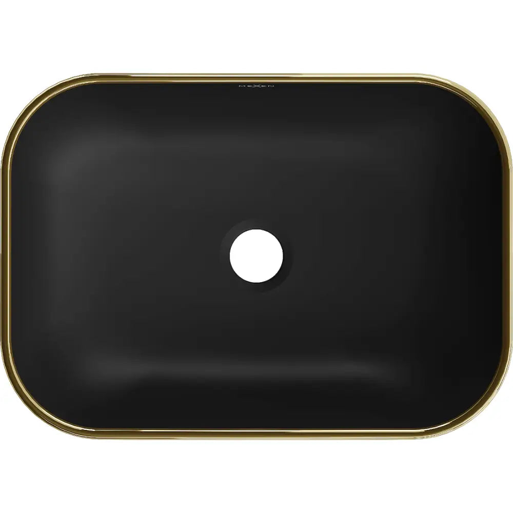 Mexen Rita Servant for Nedfelling 45x32 Cm Matt Svart/gull Rutenett Mønster