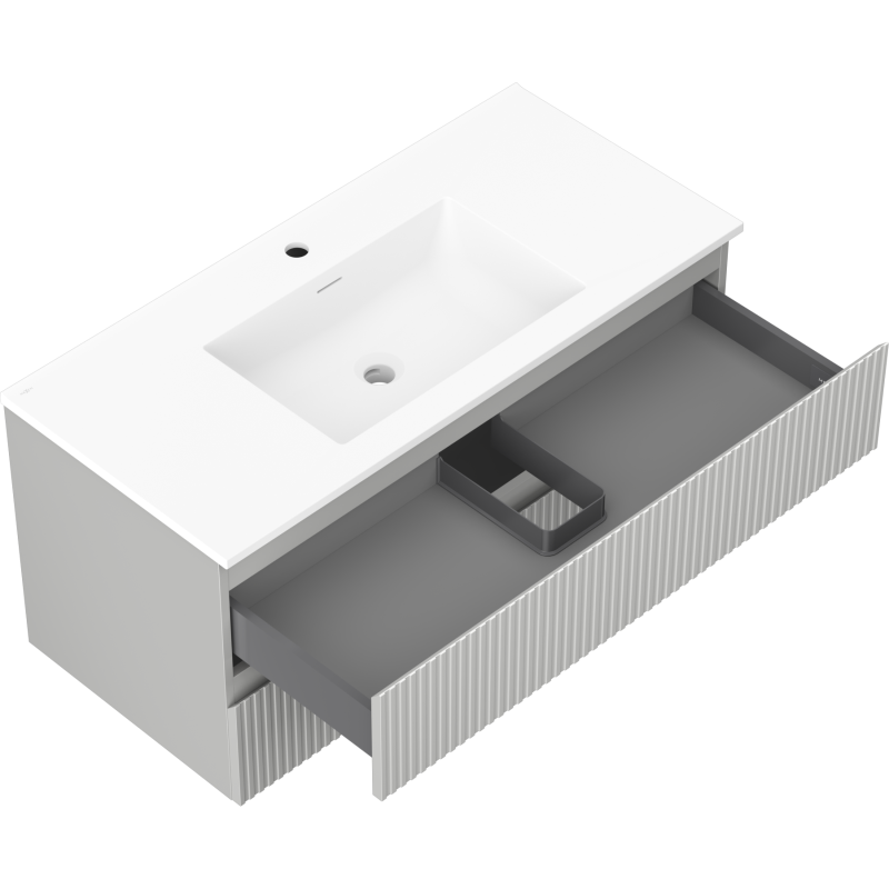 Servantskap med vask 100 cm grå matt Mexen Rivel/Otis – 91A20-10047-2-BFF62-W18M01