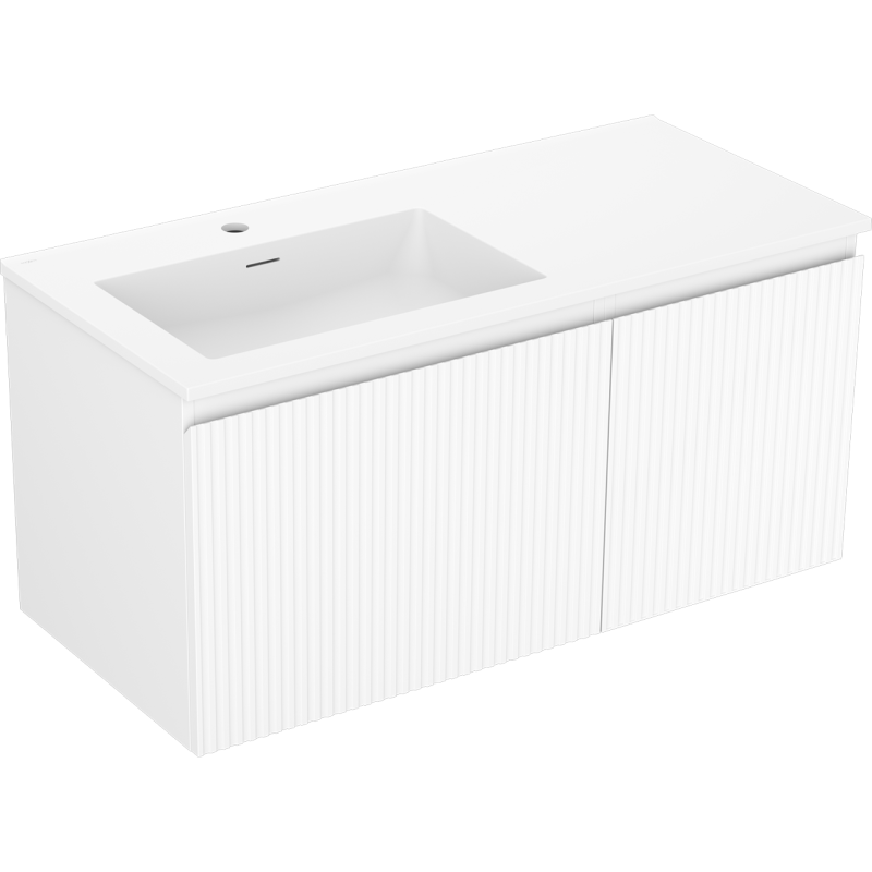 Servantskap med vask 100 cm hvit matt Mexen Rivel Otis venstre – 91A23-10047-3-BBFF01-W18L01