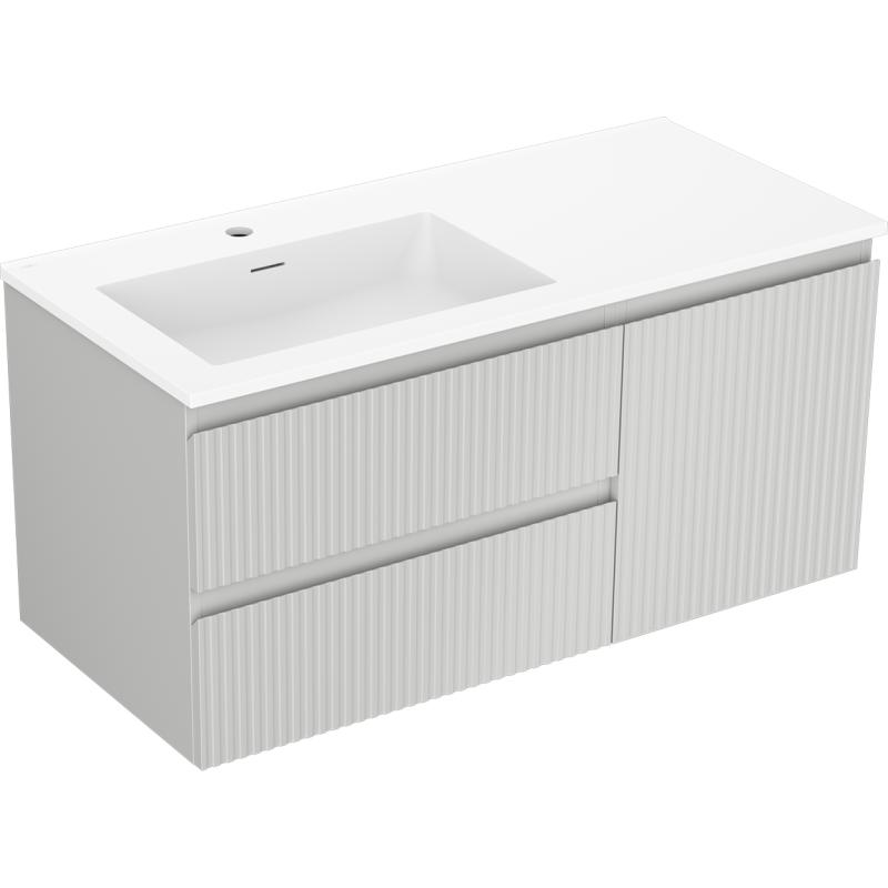 Servantskap med vask 100 cm grå matt/hvit matt Mexen Rivel – 91A23-10047-3-BBFFF62-W18L01