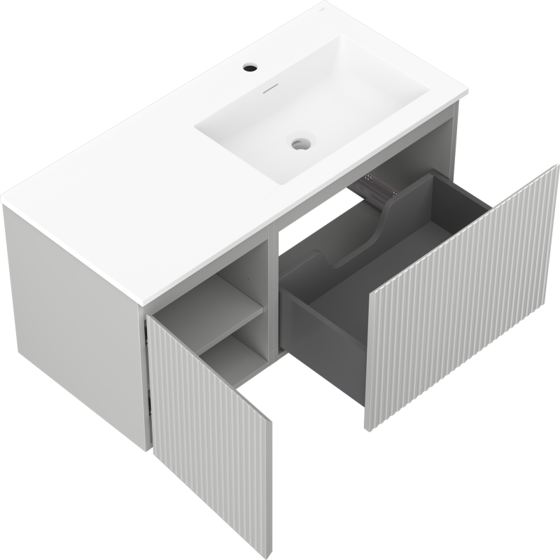 Servantskap med vask 100 cm Mexen Rivel grå matt – 91A23-10047-3-BBFF62-W18P01