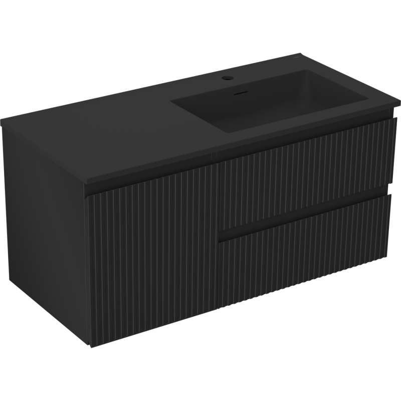 Servantskap med vask 100 cm svart matt Mexen Rivel høyre – 91A23-10047-3-BBFFF71-W18P71