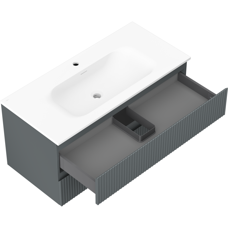 Servantskap med vask 100 cm Mexen Rivel grafitt/hvit matt – 91A20-10047-2-BFF66-W23M01