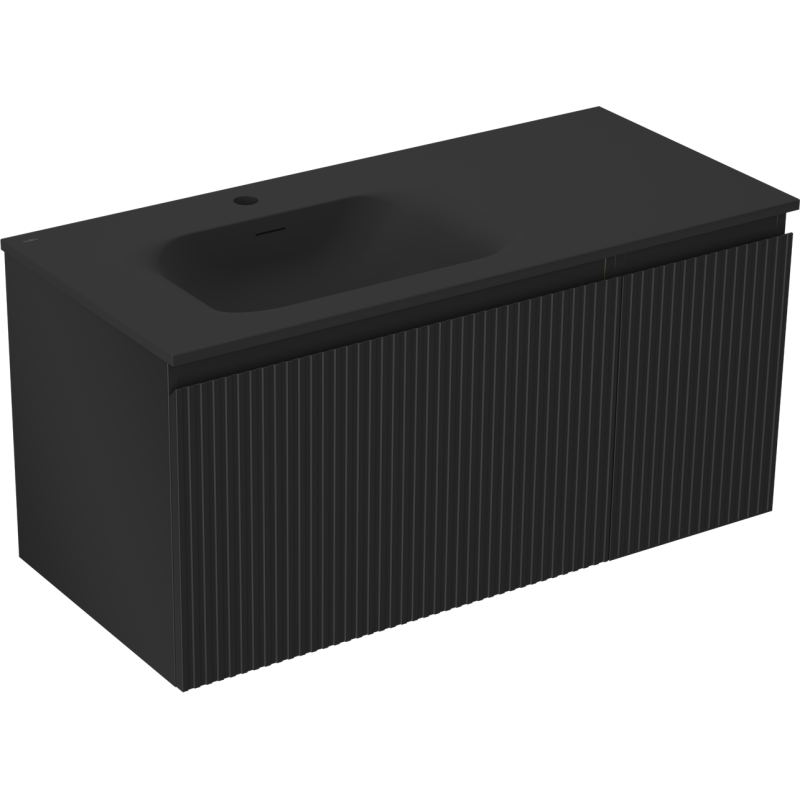 Servantskap med vask 100 cm svart matt Mexen Rivel – 91A23-10047-3-BBFF71-W23L71