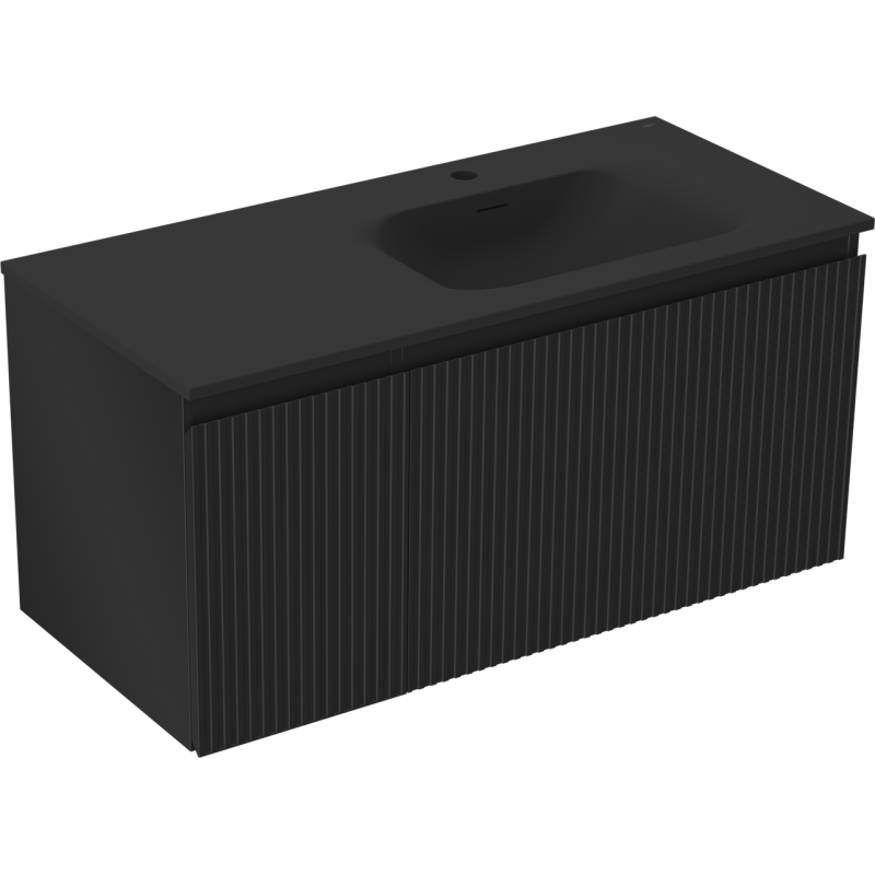 Servantskap med vask 100 cm svart matt Mexen Rivel – 91A23-10047-3-BBFF71-W23P71