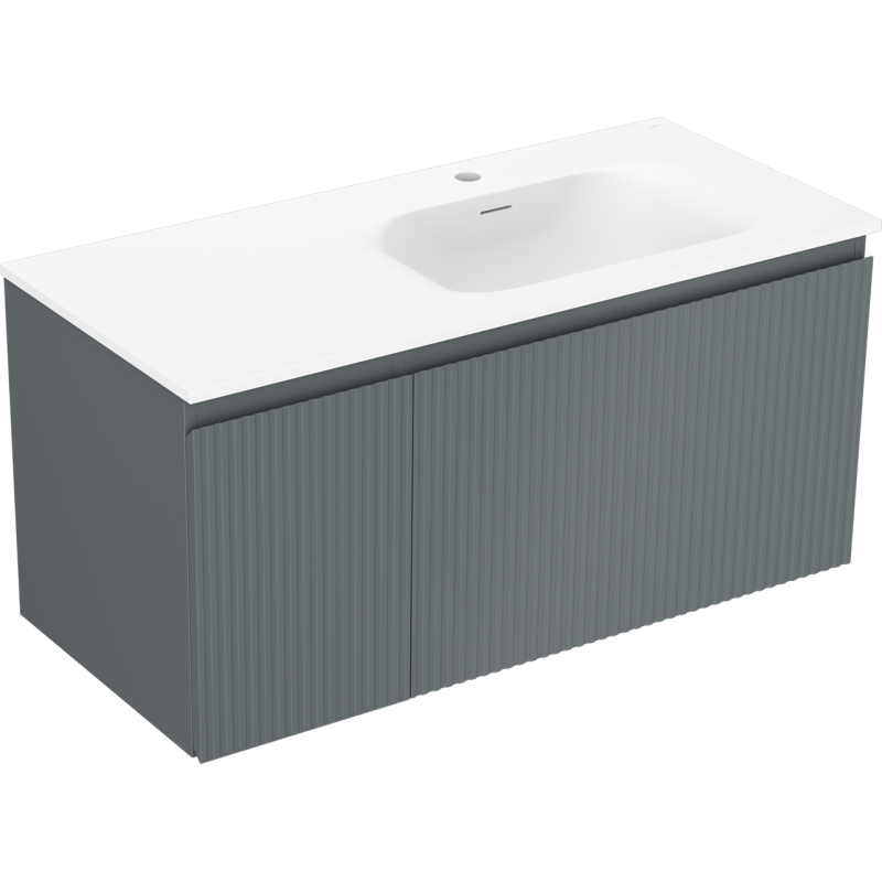 Servantskap med vask 100 cm grafitt/hvit matt Mexen Rivel – 91A23-10047-3-BBFF66-W23P01