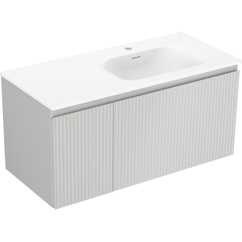 Servantskap med vask 100 cm grå/matt hvit Mexen Rivel Vela høyre – 91A23-10047-3-BBFF62-W23P01