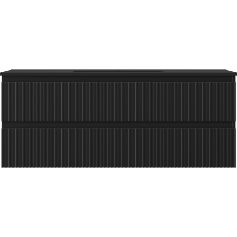 Servantskap med vask 120 cm svart matt, 2 skuffer Mexen Rivel – 91A20-12047-2-BFF71-W18M71