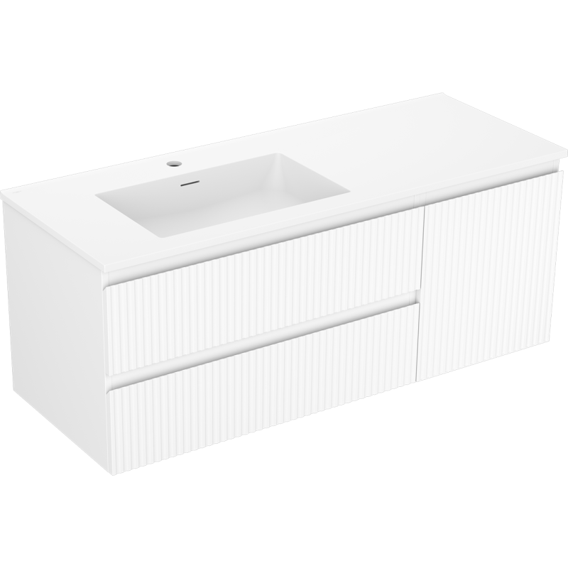 Servantskap med vask 120 cm hvit matt Mexen Rivel Otis venstre – 91A23-12047-3-BBFFF01-W18L01