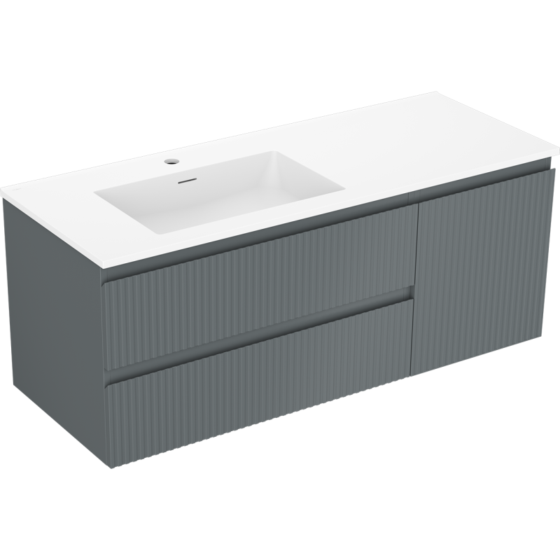 Servantskap med vask 120 cm Mexen Rivel grafitt/hvit matt – 91A23-12047-3-BBFFF66-W18L01