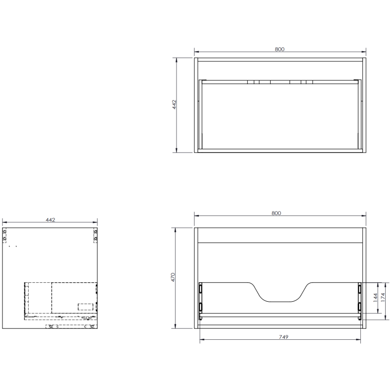 Servantskap med vask 120 cm grafitt/hvit matt Mexen Rivel – 91A23-12047-3-BBFF66-W18P01