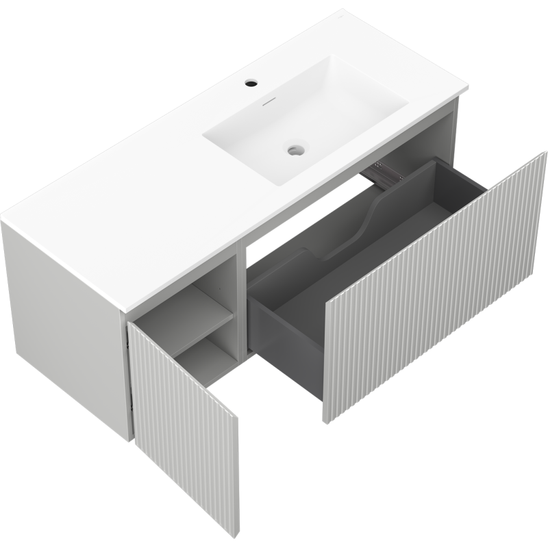 Servantskap med vask 120 cm grå matt/hvit matt Mexen Rivel – 91A23-12047-3-BBFF62-W18P01