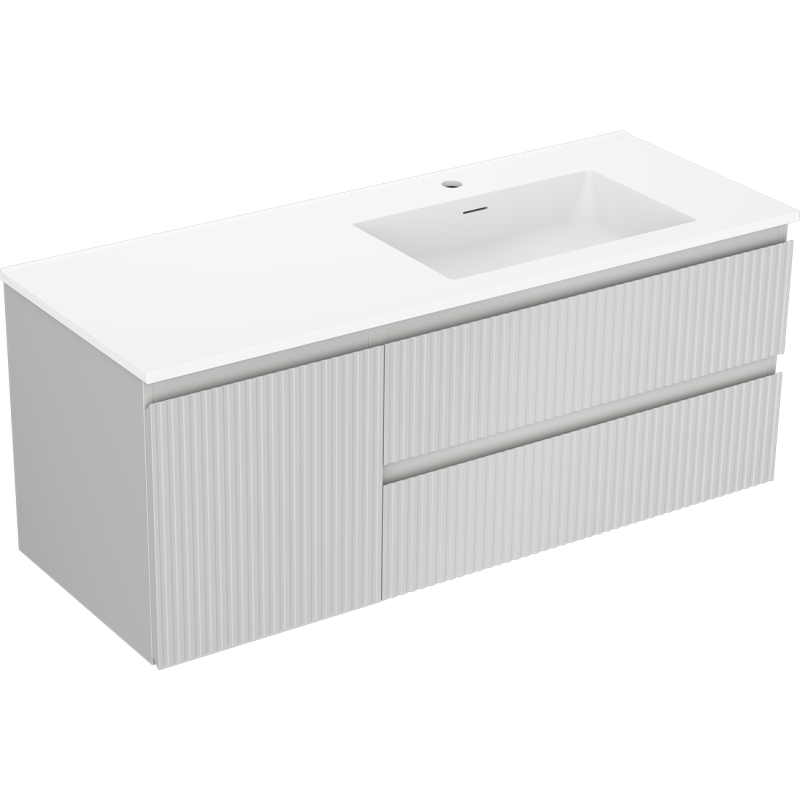 Servantskap med vask 120 cm Mexen Rivel grå/hvit matt høyre – 91A23-12047-3-BBFFF62-W18P01