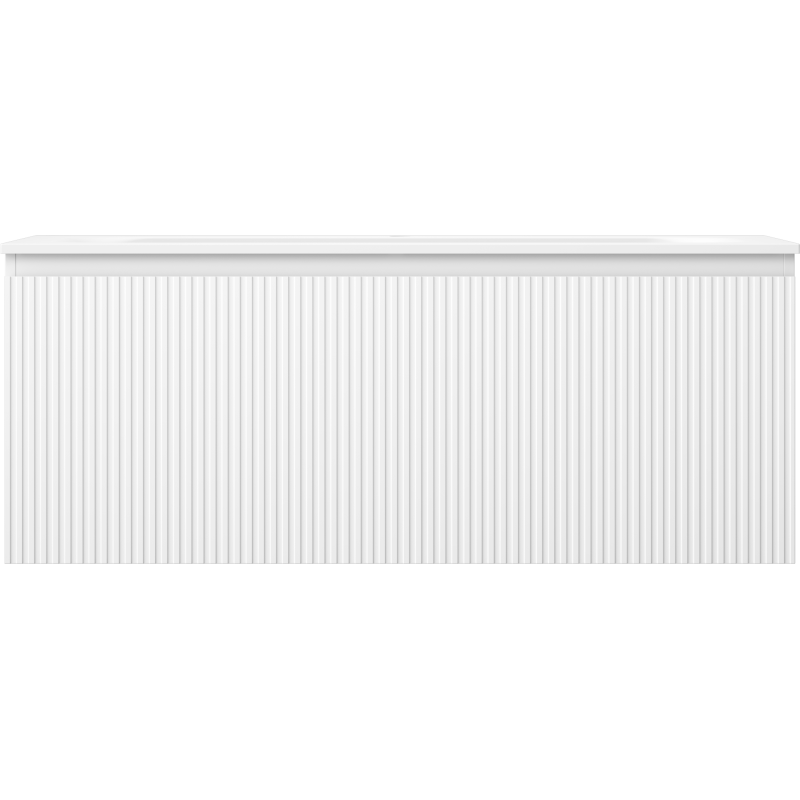 Servant med skap 120 cm hvit Mexen Rivel Vela sett rett forfra med én skuff.