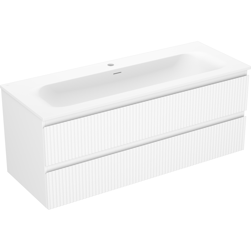 Servantskap med vask 120 cm hvit matt, 2 skuffer Mexen Rivel – 91A20-12047-2-BFF01-W23M01