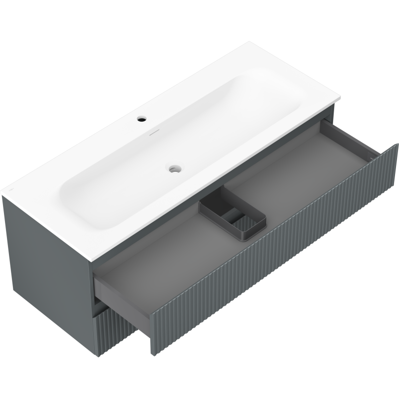 Servantskap med vask 120 cm Mexen Rivel grafitt/hvit matt – 91A20-12047-2-BFF66-W23M01