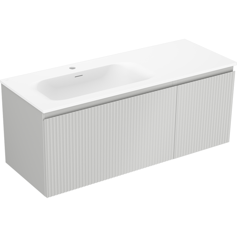 Servantskap med vask 120 cm grå/matt hvit Mexen Rivel Vela – 91A23-12047-3-BBFF62-W23L01