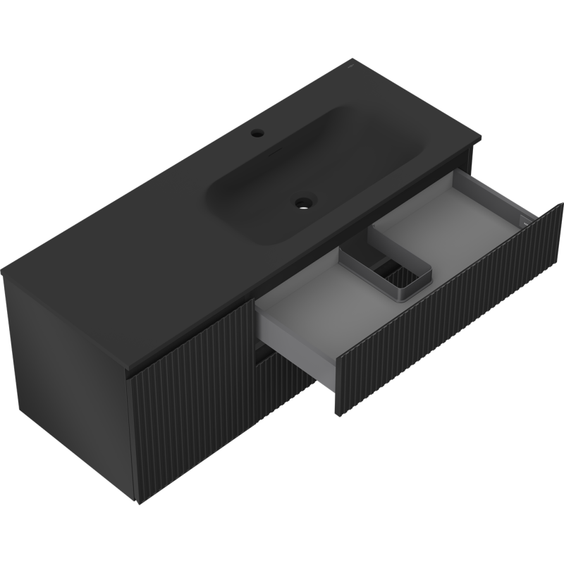 Servantskap med vask 120 cm svart matt Mexen Rivel Vela høyre – 91A23-12047-3-BBFFF71-W23P71