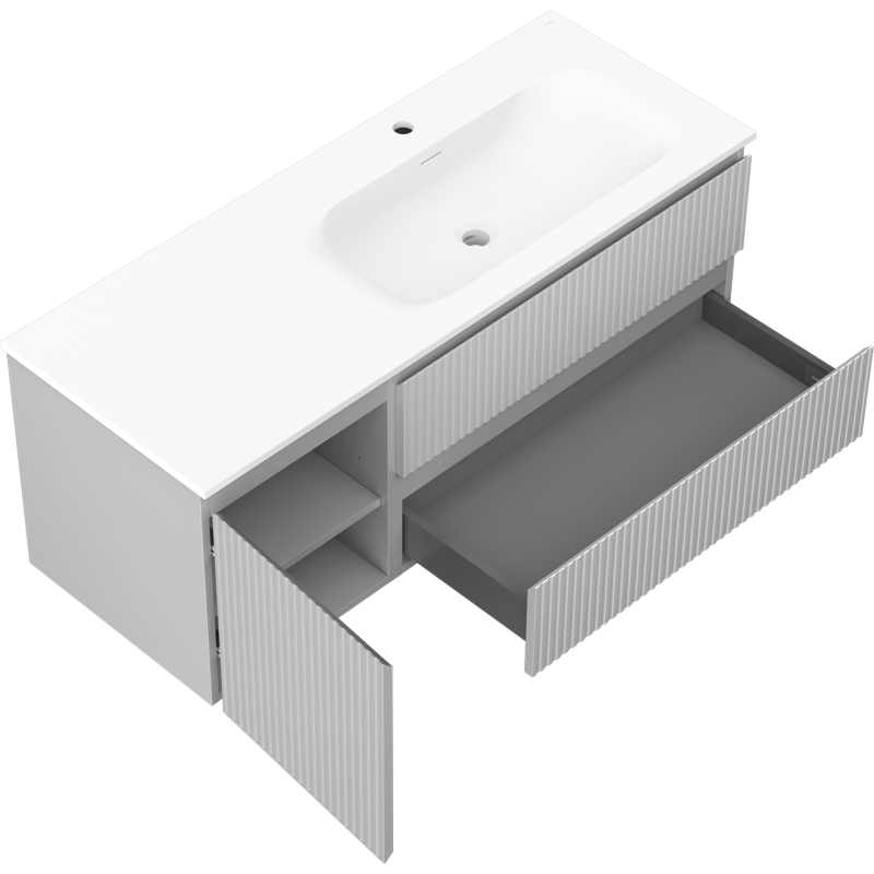 Servantskap med vask 120 cm grå/hvit matt Mexen Rivel Vela høyre – 91A23-12047-3-BBFFF62-W23P01