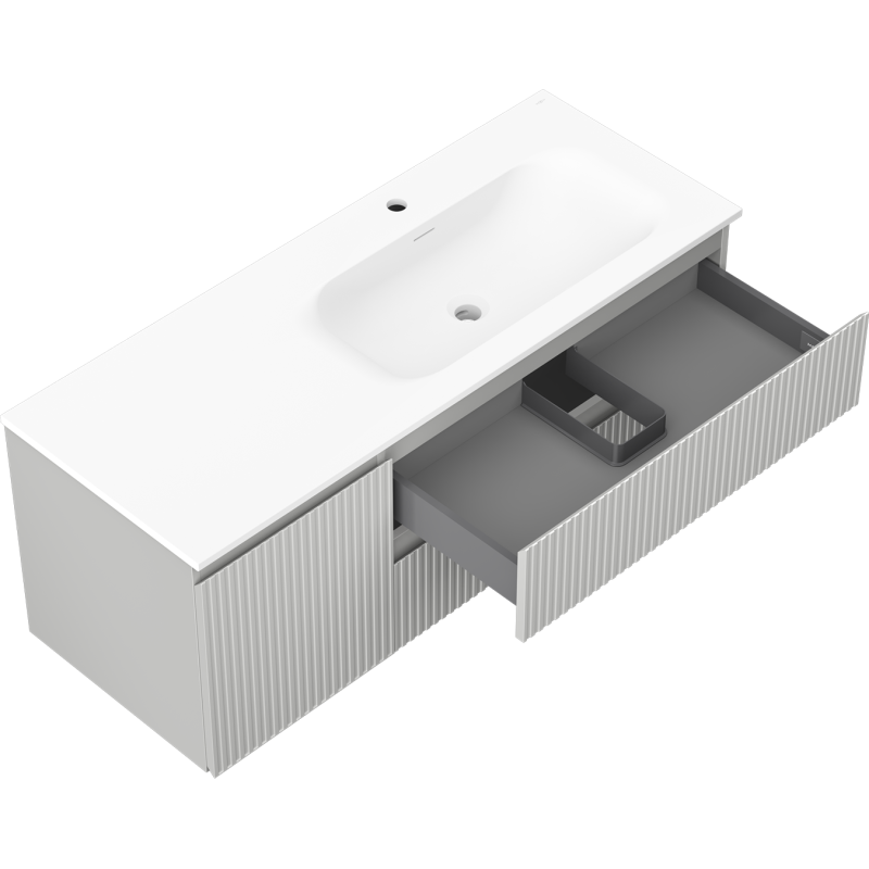 Servantskap med vask 120 cm grå/hvit matt Mexen Rivel Vela høyre – 91A23-12047-3-BBFFF62-W23P01